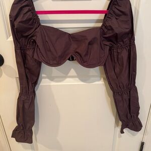 La Hearts by Pacsun Chocolate Brown Crop Top